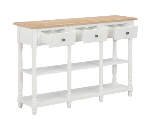 Mesa consola de MDF blanca 120x30x76 cm