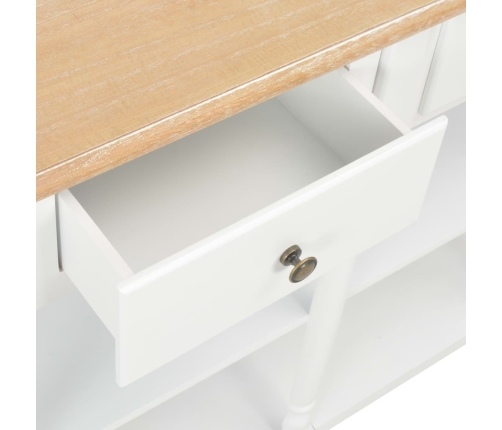 Mesa consola de MDF blanca 120x30x76 cm