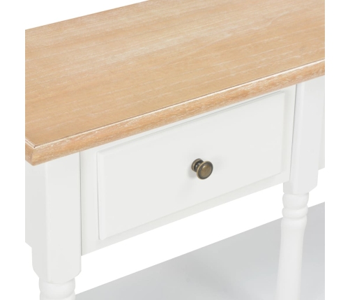 Mesa consola de MDF blanca 120x30x76 cm