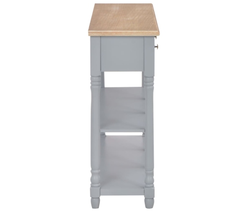 Mesa consola de MDF gris 120x30x76 cm