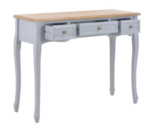 Mesa consola tocador con 3 cajones gris