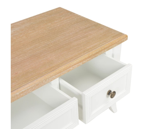 Mueble para TV de madera blanco 100x35x35 cm