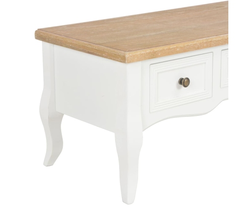 Mueble para TV de madera blanco 100x35x35 cm