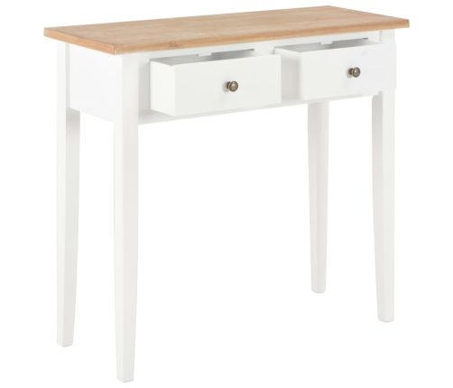 Mesa consola tocador de madera blanca 79x30x74 cm