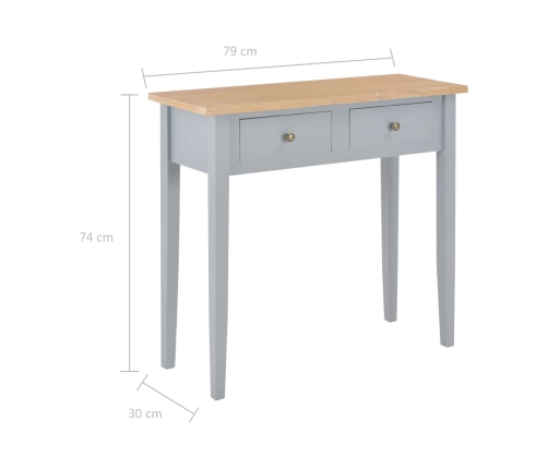 Mesa consola tocador de madera gris 79x30x74 cm