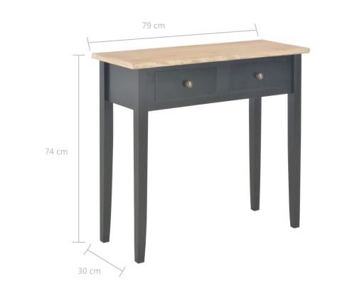 Mesa consola tocador de madera negra 79x30x74 cm