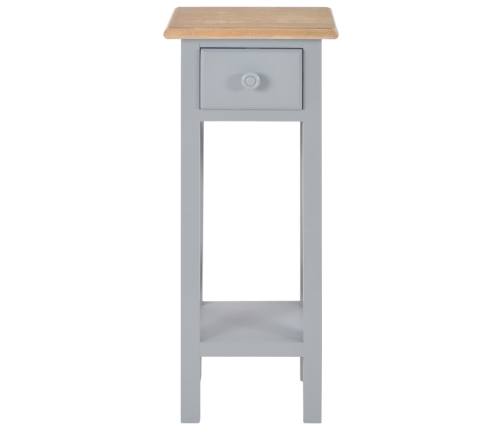 Mesa auxiliar de madera gris 27x27x65,5 cm