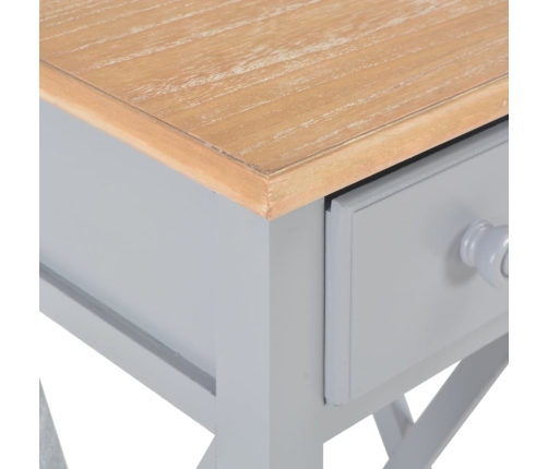 Mesa auxiliar de madera gris 27x27x65,5 cm