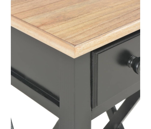 Mesa auxiliar de madera negro 27x27x65,5 cm