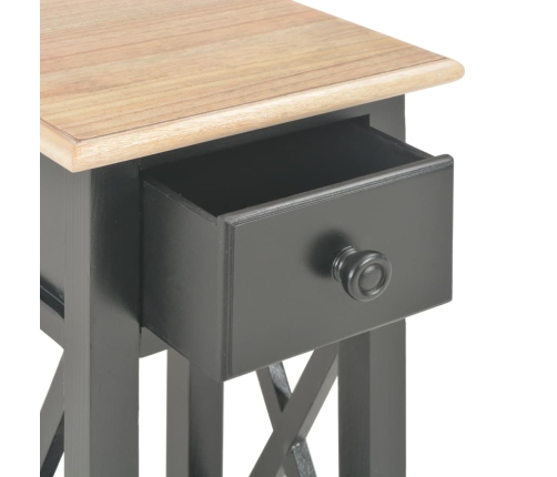 Mesa auxiliar de madera negro 27x27x65,5 cm