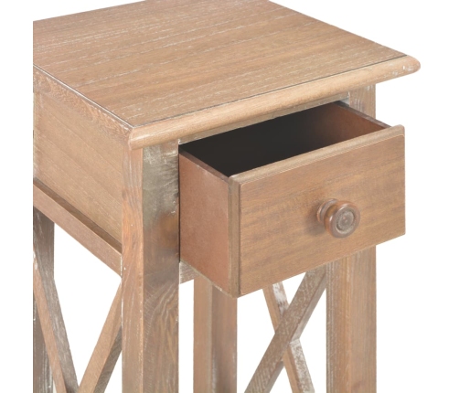 Mesa auxiliar de madera marrón 27x27x65,5 cm