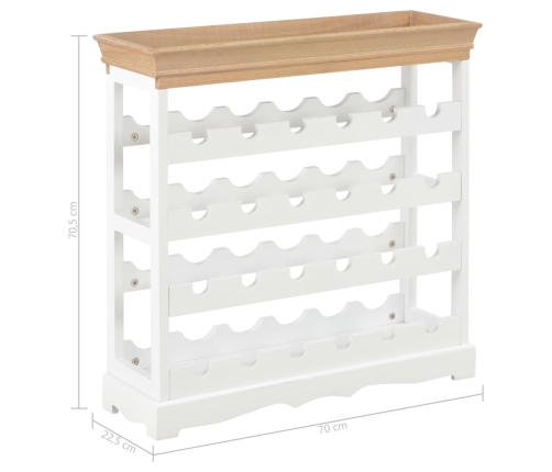 Armario botellero MDF blanco 70x22,5x70,5 cm