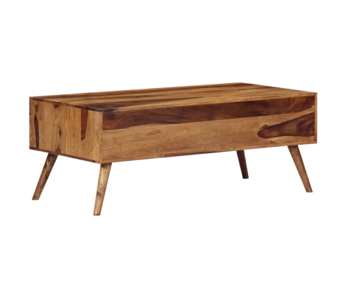 Mesa de centro de madera maciza de sheesham 100x50x39 cm