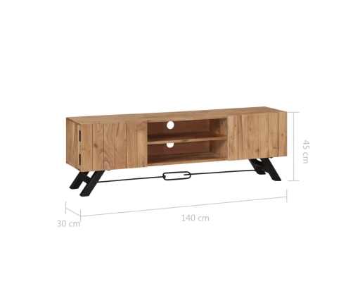 vidaXL Mueble de TV madera maciza de acacia 140x30x45 cm