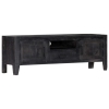 vidaXL Mueble para TV de madera maciza de mango negro 118x30x40 cm