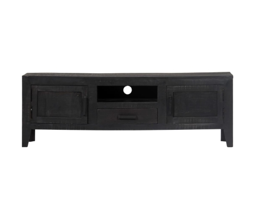 vidaXL Mueble para TV de madera maciza de mango negro 118x30x40 cm