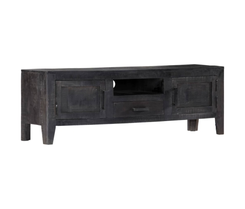 Mueble para TV de madera maciza de mango negro 118x30x40 cm