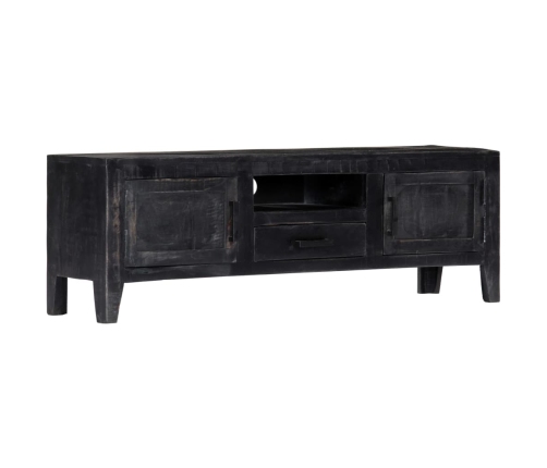 Mueble para TV de madera maciza de mango negro 118x30x40 cm