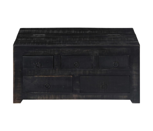 vidaXL Mesa de centro madera maciza de mango negro 65x65x30 cm