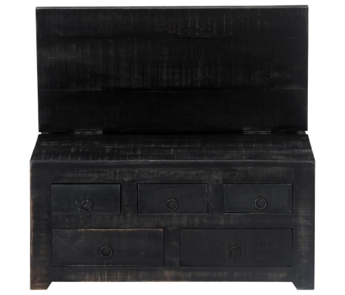 vidaXL Mesa de centro madera maciza de mango negro 65x65x30 cm