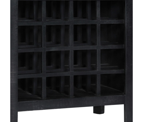 Botellero de madera de mango maciza negro 56x35x75 cm