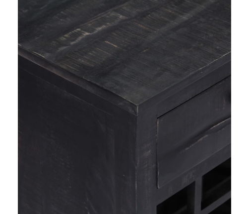 Botellero de madera de mango maciza negro 56x35x75 cm