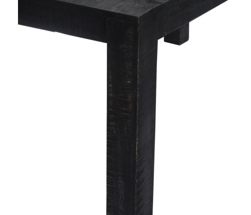 Mesa de comedor de madera maciza de mango negra 140x80x76 cm