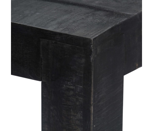 Mesa de comedor de madera maciza de mango negra 140x80x76 cm