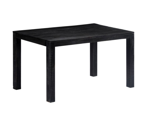 Mesa de comedor de madera maciza de mango negra 140x80x76 cm