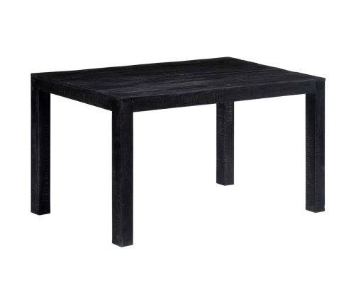 Mesa de comedor de madera maciza de mango negra 140x80x76 cm