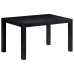 Mesa de comedor de madera maciza de mango negra 140x80x76 cm