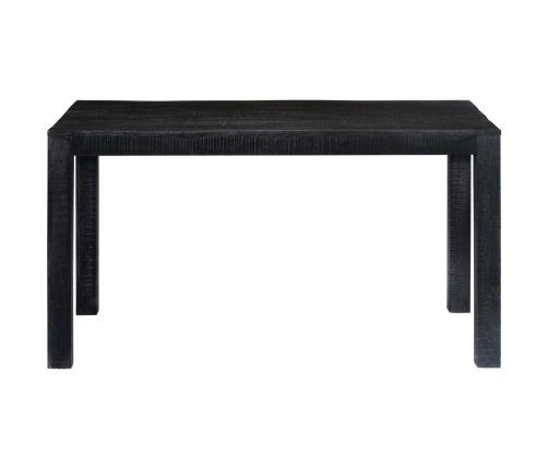 Mesa de comedor de madera maciza de mango negra 118x60x76 cm