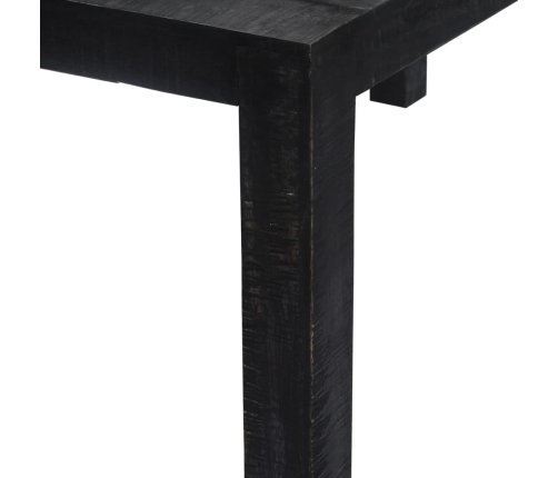 Mesa de comedor de madera maciza de mango negra 118x60x76 cm