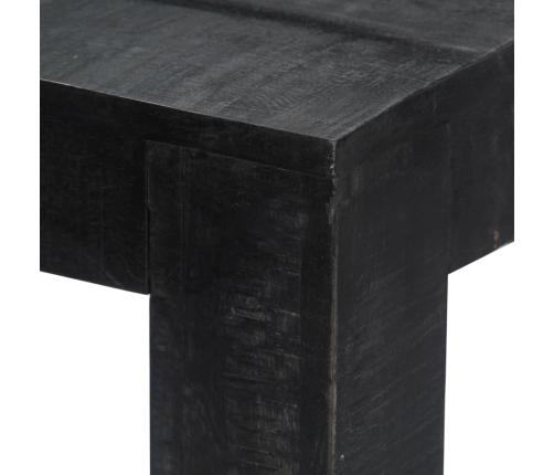 Mesa de comedor de madera maciza de mango negra 118x60x76 cm