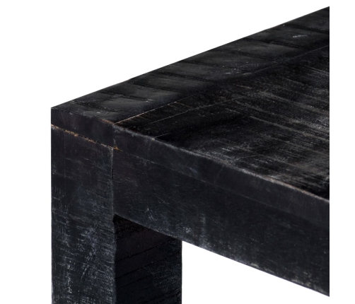 Mesa de centro de madera maciza de mango negro 110x50x35 cm