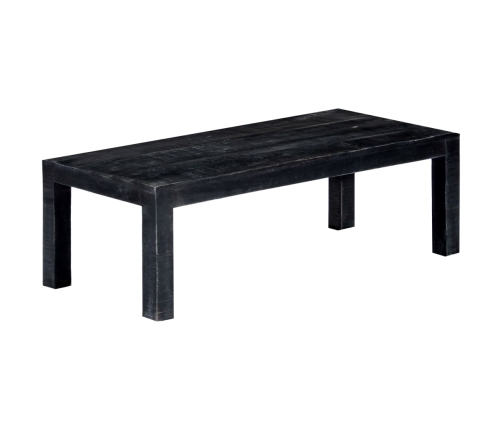 Mesa de centro de madera maciza de mango negro 110x50x35 cm