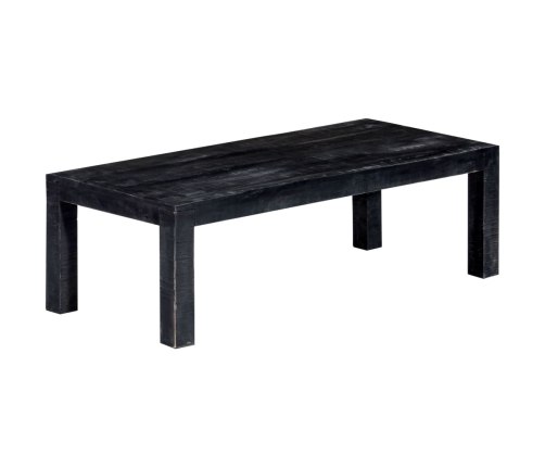 Mesa de centro de madera maciza de mango negro 110x50x35 cm