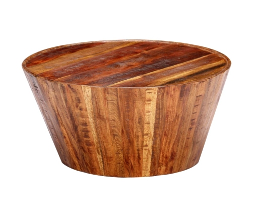 Mesa de centro de madera maciza de mango rugosa 65x65x33 cm