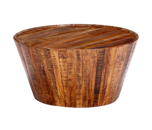 Mesa de centro de madera maciza de mango rugosa 65x65x33 cm