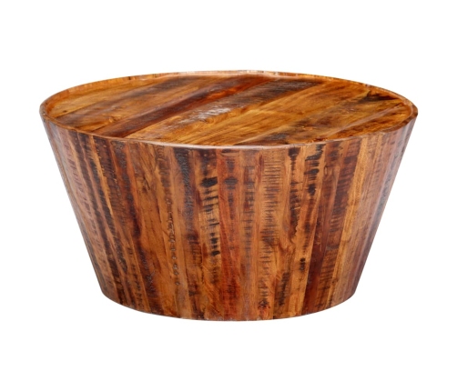 Mesa de centro de madera maciza de mango rugosa 65x65x33 cm