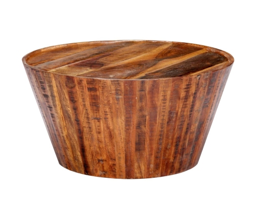 Mesa de centro de madera maciza de mango rugosa 65x65x33 cm