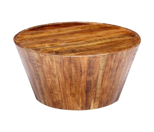 Mesa de centro de madera maciza de mango rugosa 65x65x33 cm