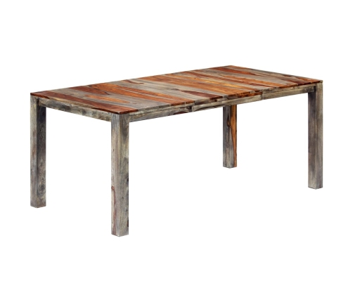 Mesa de comedor de madera maciza de sheesham gris 180x90x76 cm