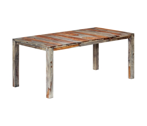 Mesa de comedor de madera maciza de sheesham gris 180x90x76 cm