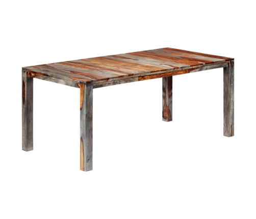 Mesa de comedor de madera maciza de sheesham gris 180x90x76 cm