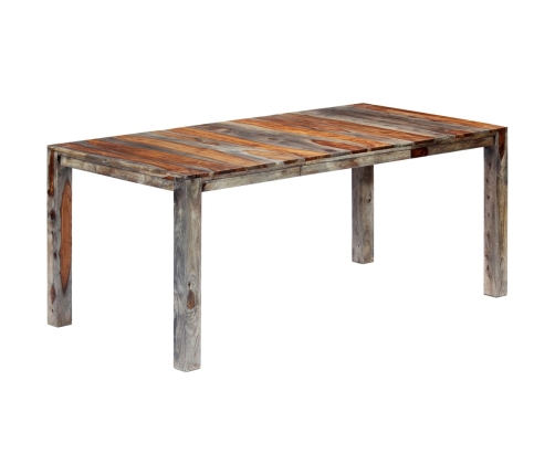 Mesa de comedor de madera maciza de sheesham gris 180x90x76 cm