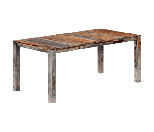 Mesa de comedor de madera maciza de sheesham gris 180x90x76 cm