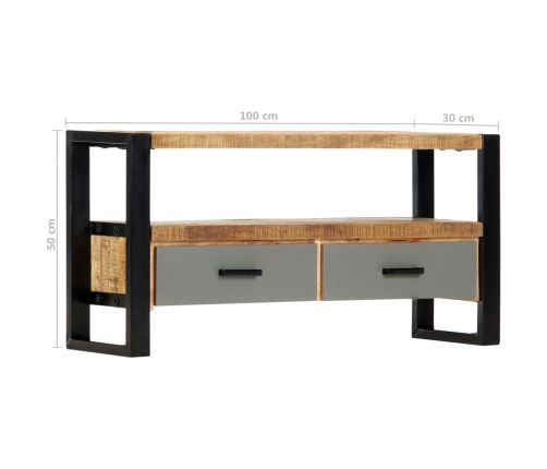 Mueble para TV de madera maciza de mango 100x30x50 cm