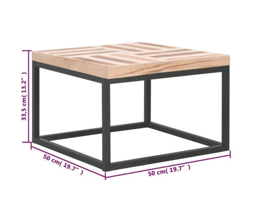 Mesa de centro de madera maciza 50x50x33,5 cm