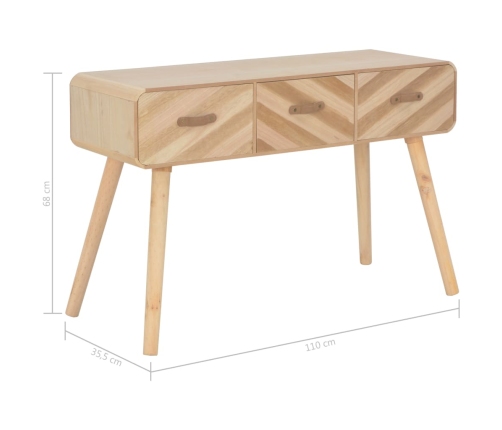 Mesa consola de madera maciza 100x35x68 cm